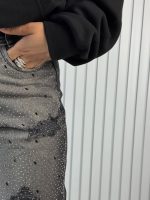 شلوارک جین کمر ساده ذغالی پارچه خارجی کد 61278 - Image 3
